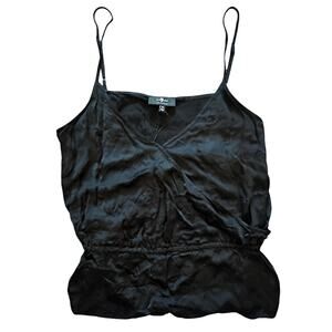 NWT 7 FOR ALL MANKIND Flowy Waist Crop Top Tank Top Size S Classic Glam Luxe